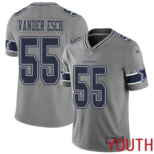 Youth Dallas Cowboys Limited Gray Leighton Vander Esch 55 Inverted Legend NFL Jersey